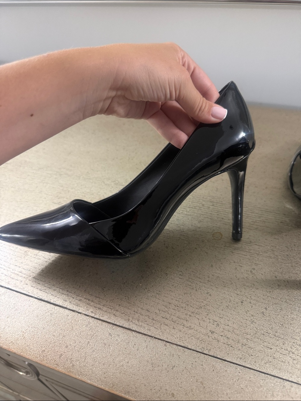Calvin Klein Black Patent Pointed Pumps - Picture 4 of 6